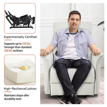 Poltrona reclinabile manuale a dondolo per adulti, poltrona reclinabile manuale a dondolo, poltrona in tessuto per bambini, poltrona reclinabile singola, braccioli larghi