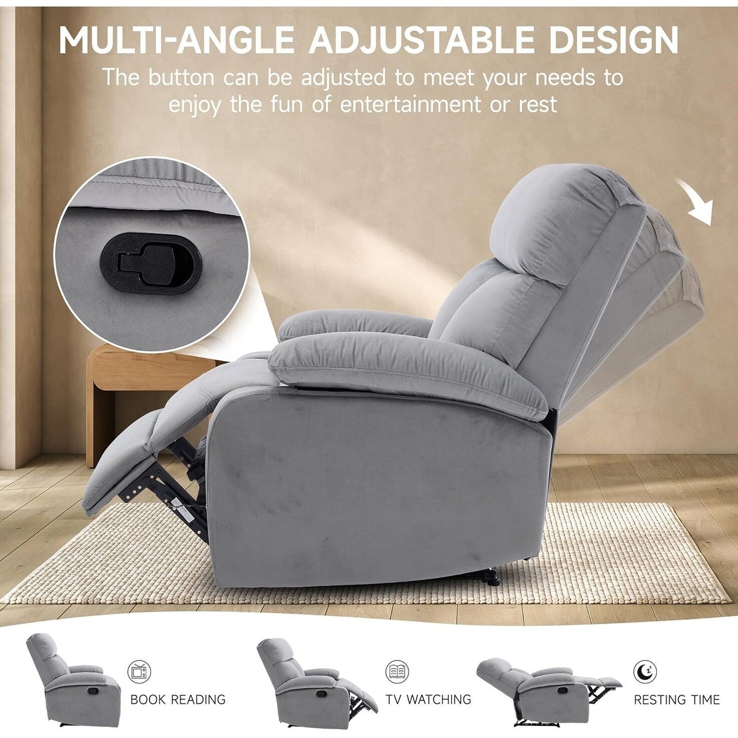 Poltrona reclinabile manuale piccola per adulti