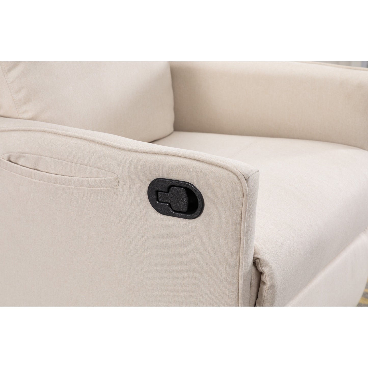 Poltrona reclinabile girevole manuale con schienale e poggiapiedi regolabili