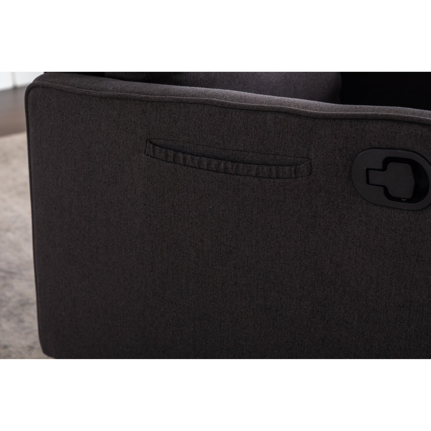 Poltrona reclinabile girevole manuale con schienale e poggiapiedi regolabili