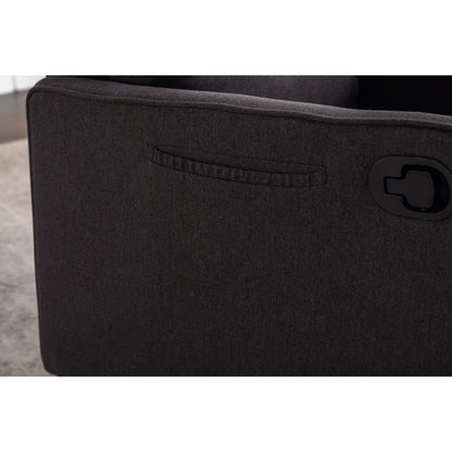 Poltrona reclinabile girevole manuale con schienale e poggiapiedi regolabili