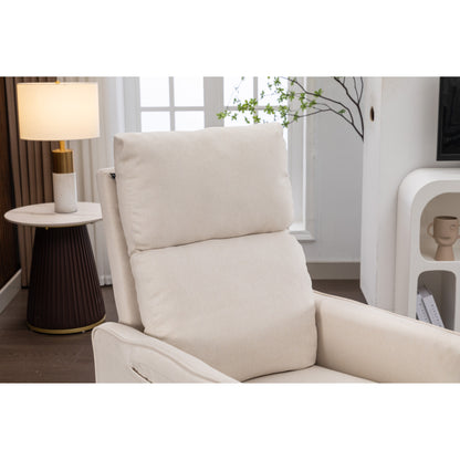 Poltrona reclinabile girevole manuale con schienale e poggiapiedi regolabili