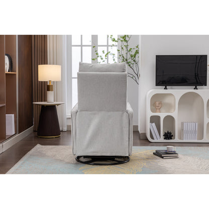 Poltrona reclinabile girevole manuale con schienale e poggiapiedi regolabili