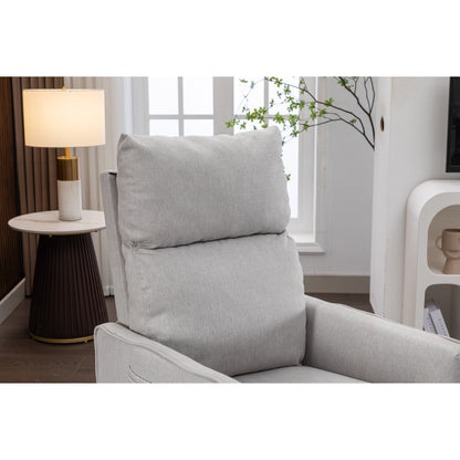 Poltrona reclinabile girevole manuale con schienale e poggiapiedi regolabili