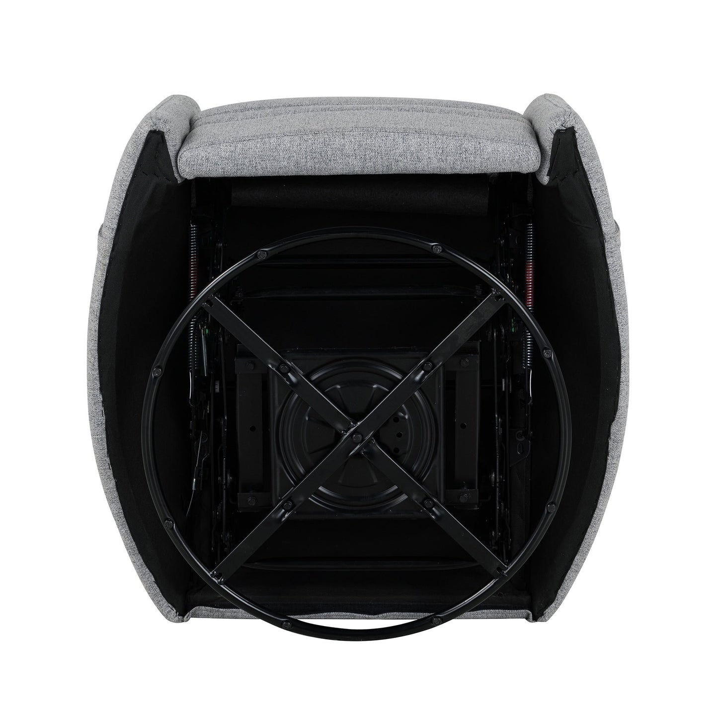 Poltrona reclinabile girevole imbottita manuale con rotazione di 360°, schienale regolabile e cuscini di supporto rimovibili