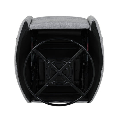 Poltrona reclinabile girevole imbottita manuale con rotazione di 360°, schienale regolabile e cuscini di supporto rimovibili