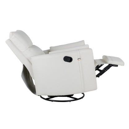 Poltrona reclinabile girevole imbottita manuale con rotazione di 360°, schienale regolabile e cuscini di supporto rimovibili