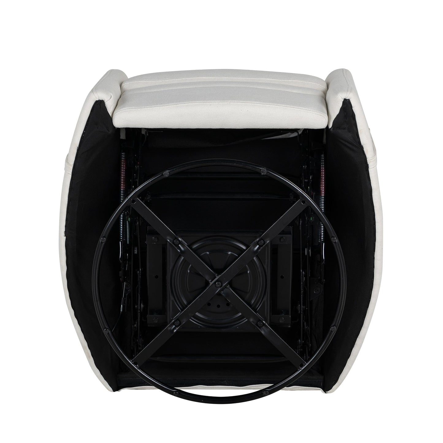 Poltrona reclinabile girevole imbottita manuale con rotazione di 360°, schienale regolabile e cuscini di supporto rimovibili