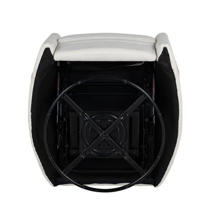 Poltrona reclinabile girevole imbottita manuale con rotazione di 360°, schienale regolabile e cuscini di supporto rimovibili