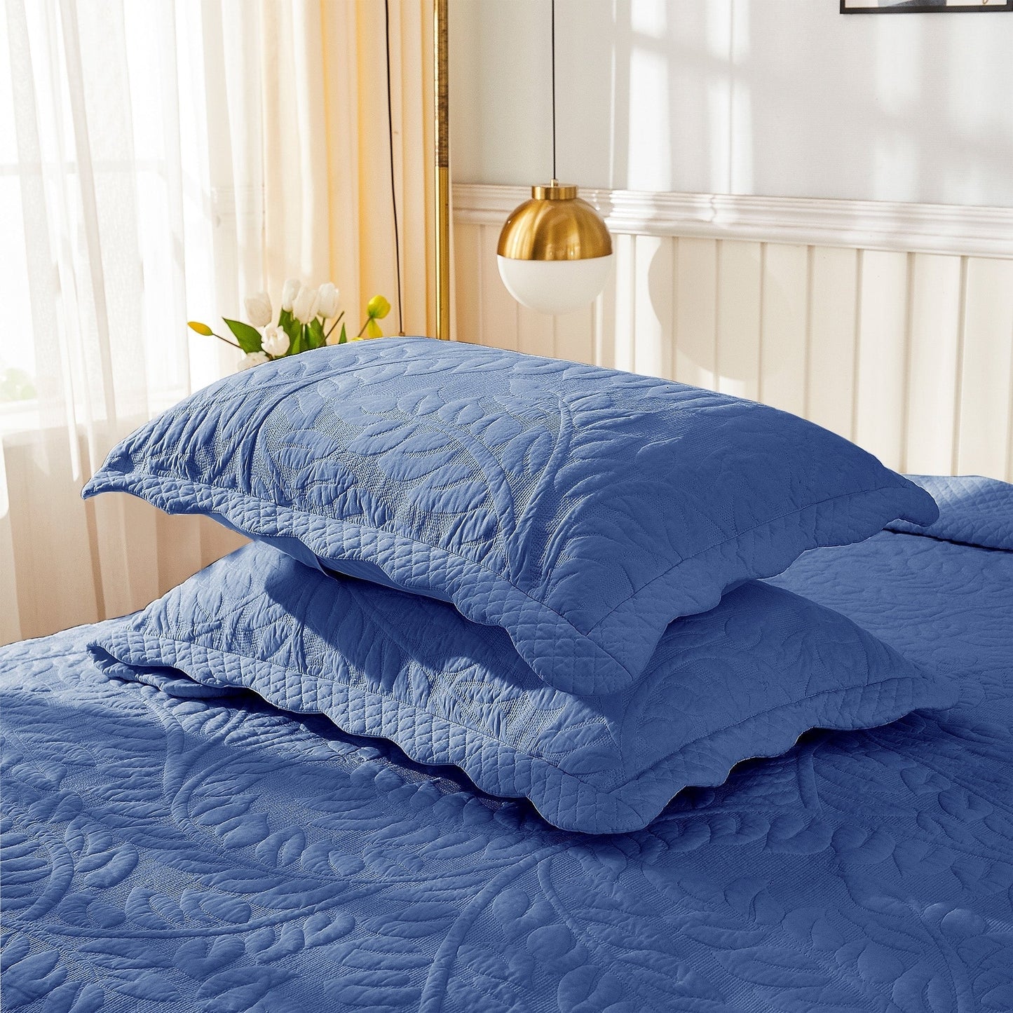 Federe trapuntate ricamate MarCielo 2 pezzi 100% cotone