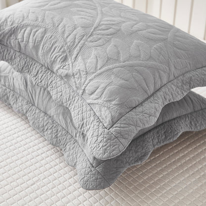 Federe trapuntate ricamate MarCielo 2 pezzi 100% cotone