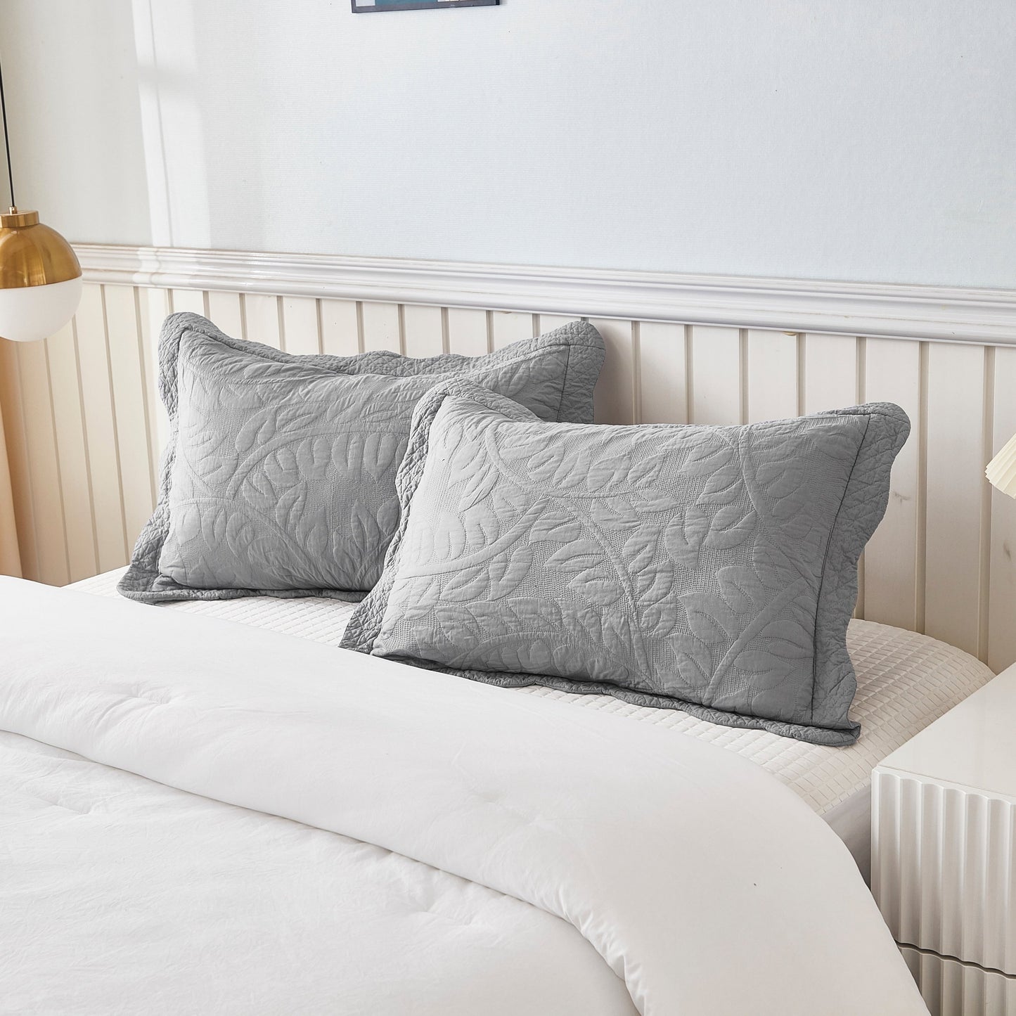 Federe trapuntate ricamate MarCielo 2 pezzi 100% cotone