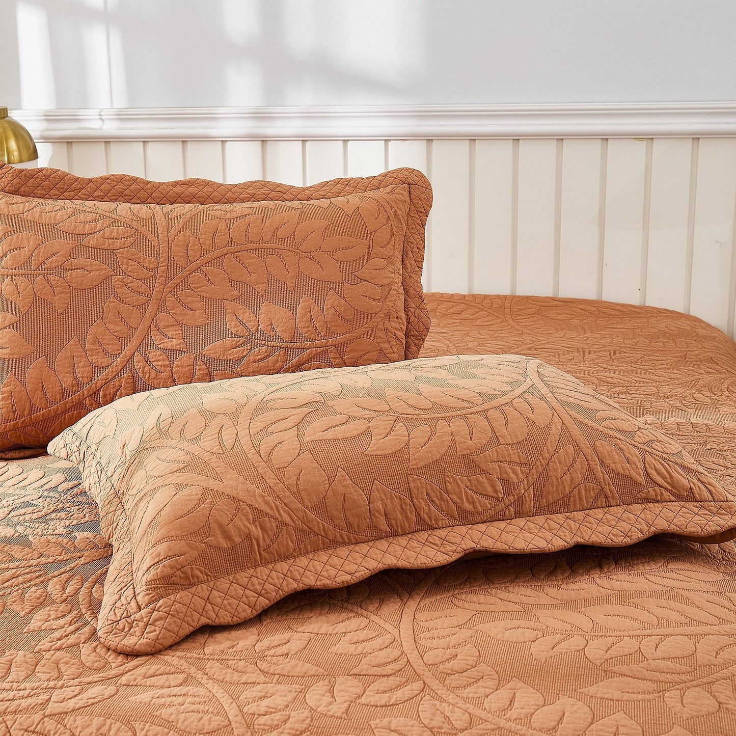 Federe trapuntate ricamate MarCielo 2 pezzi 100% cotone