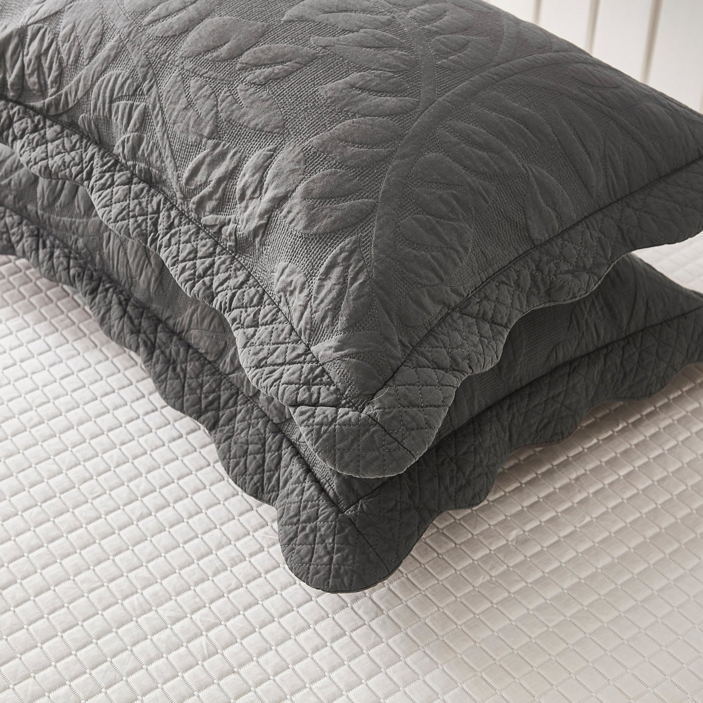 Federe trapuntate ricamate MarCielo 2 pezzi 100% cotone