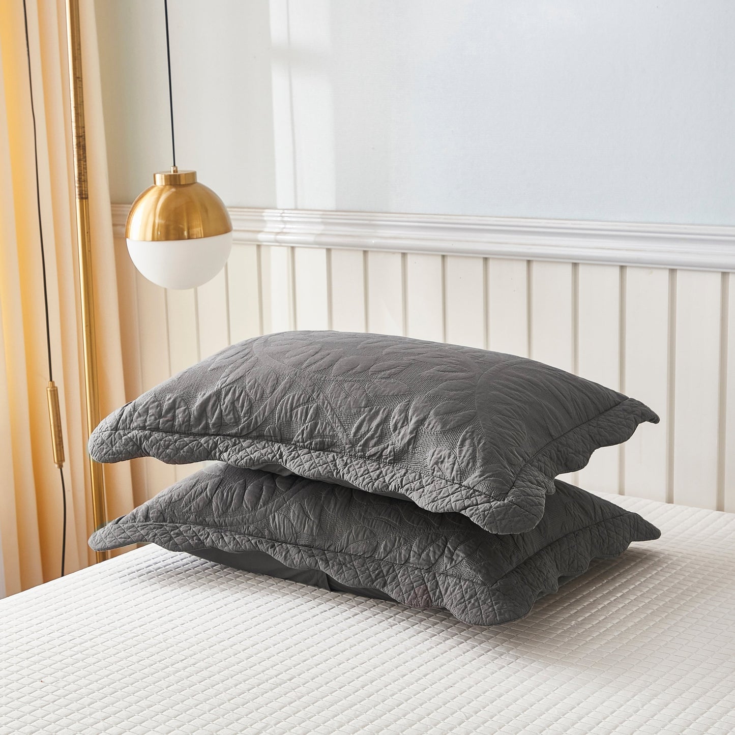 Federe trapuntate ricamate MarCielo 2 pezzi 100% cotone