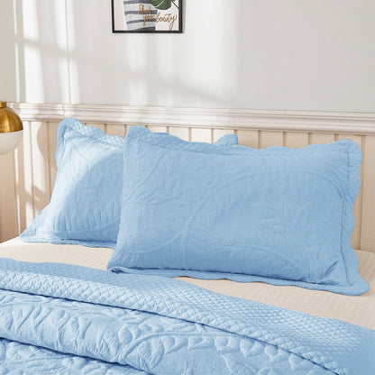 Federe trapuntate ricamate MarCielo 2 pezzi 100% cotone