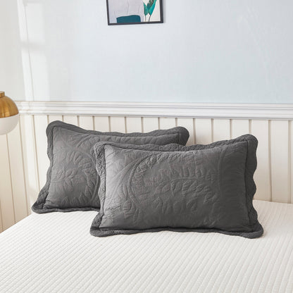 Federe trapuntate ricamate MarCielo 2 pezzi 100% cotone