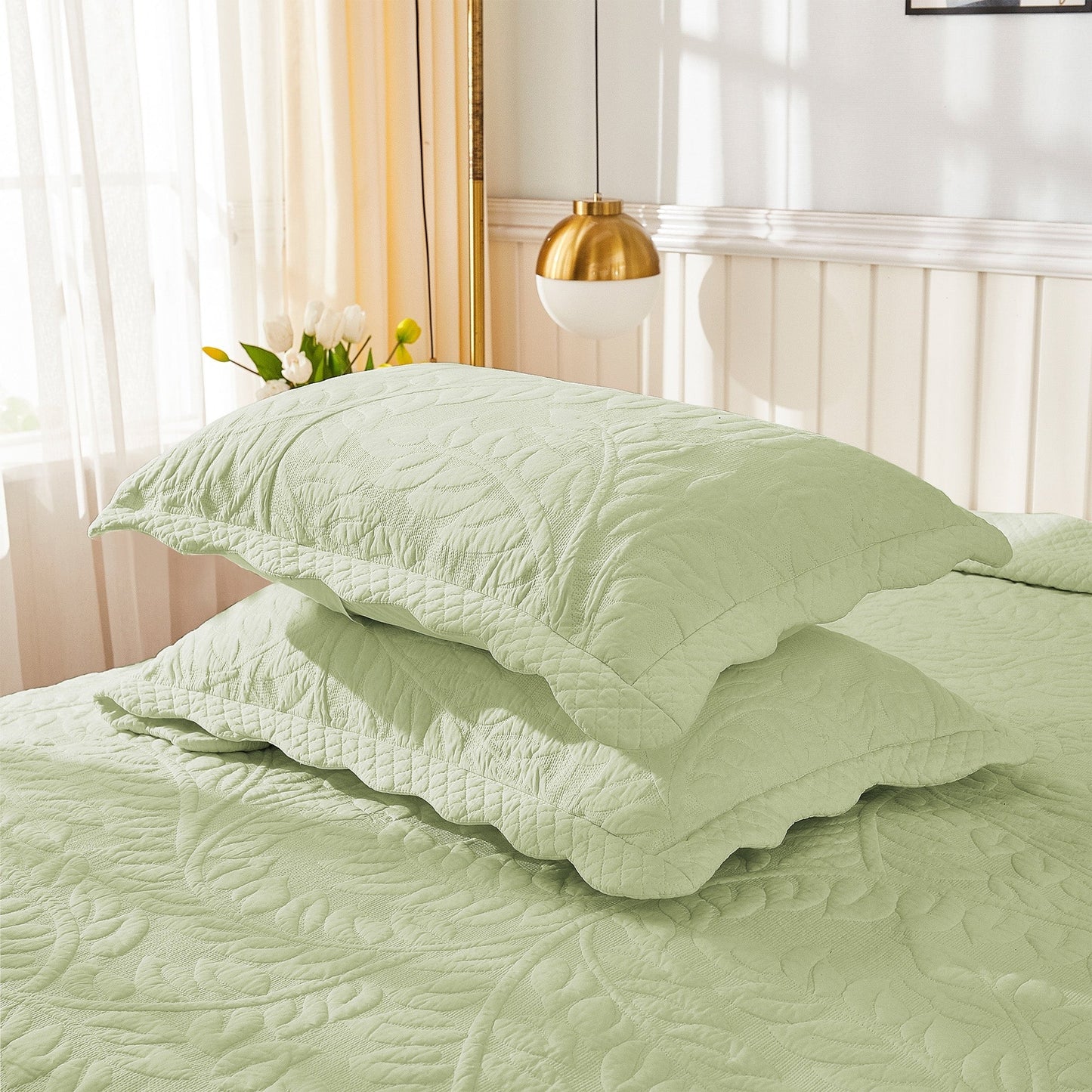 Federe trapuntate ricamate MarCielo 2 pezzi 100% cotone