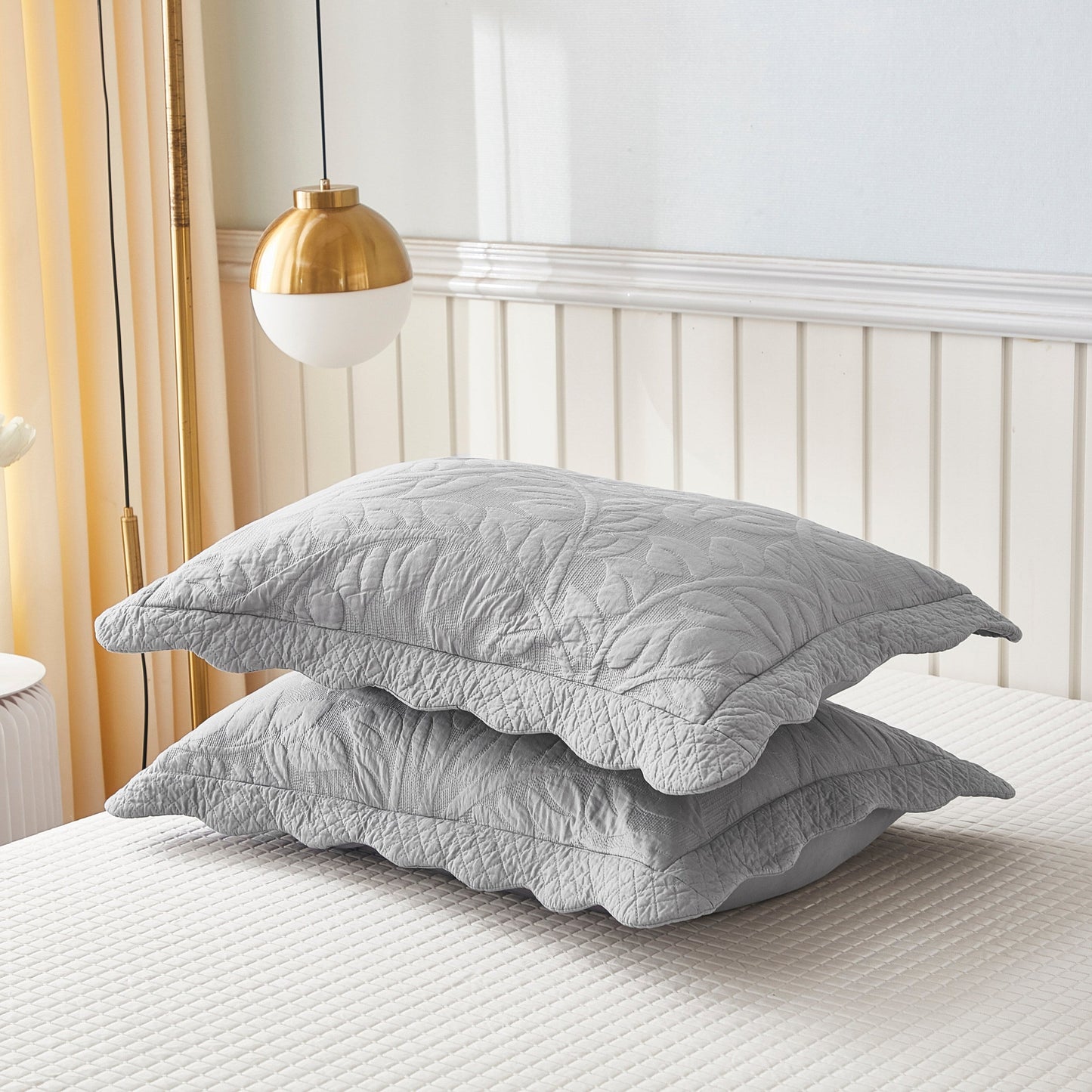 Federe trapuntate ricamate MarCielo 2 pezzi 100% cotone