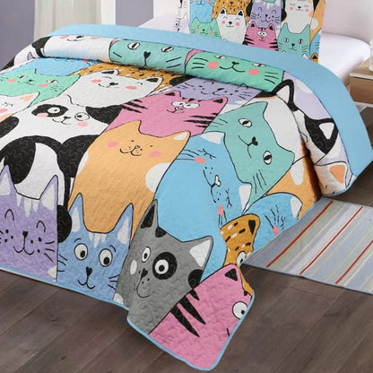 Set copriletto trapuntato per bambini MarCielo Cat WX202