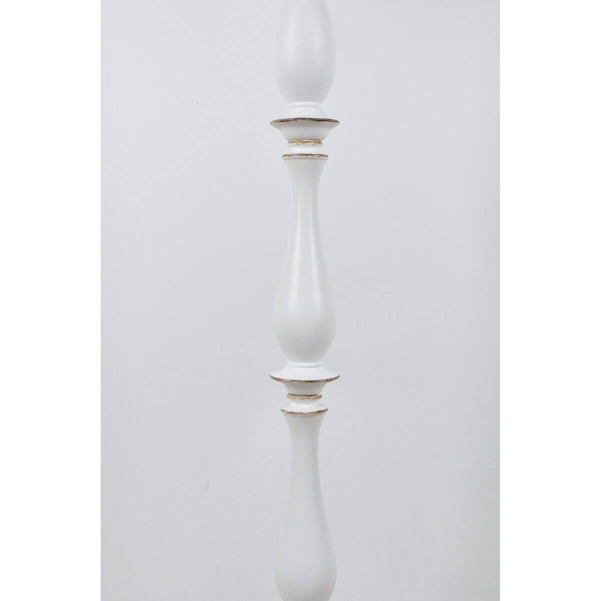 Lampada da terra Maribelle 65H in resina bianca anticata a righe multiple - 65H x 17Rnd