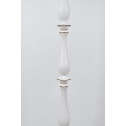 Lampada da terra Maribelle 65H in resina bianca anticata a righe multiple - 65H x 17Rnd