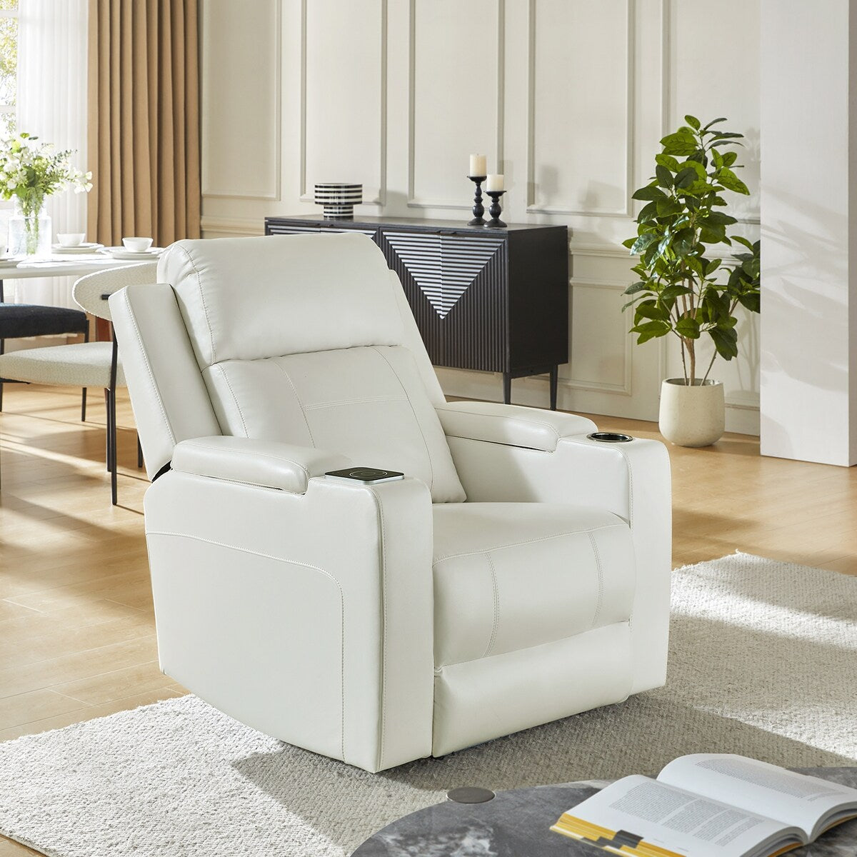 Poltrona reclinabile elettrica Marion Classic 35,5 Wide con portabicchieri di HULALA HOME