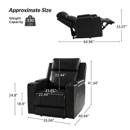 Poltrona reclinabile elettrica Marion Classic 35,5 Wide con portabicchieri di HULALA HOME