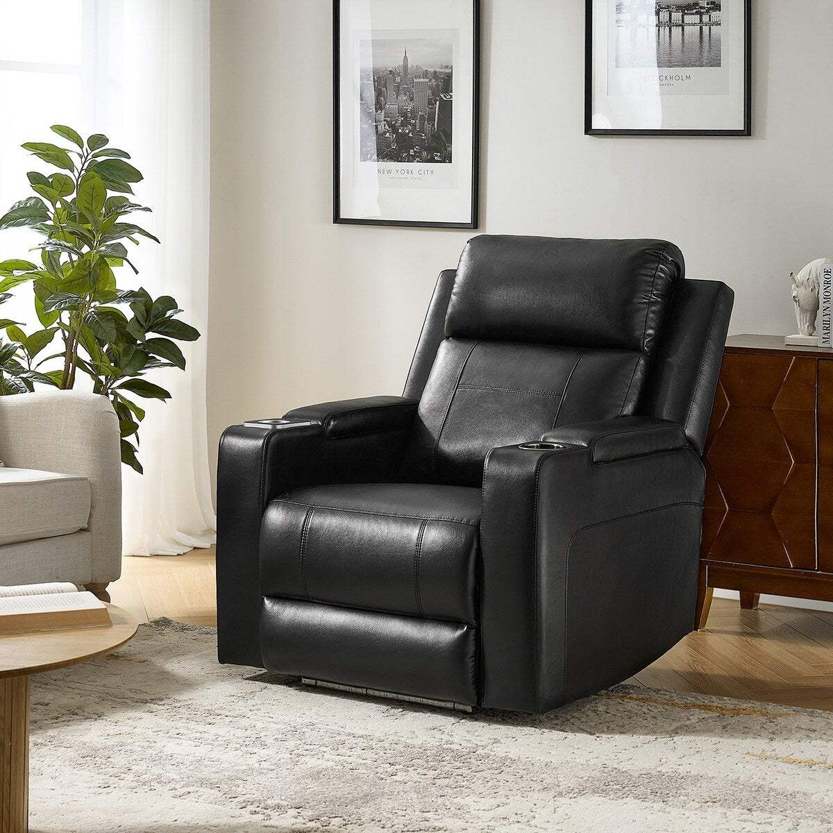 Poltrona reclinabile elettrica Marion Classic 35,5 Wide con portabicchieri di HULALA HOME