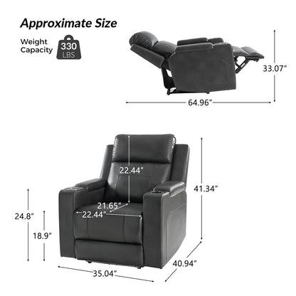 Poltrona reclinabile elettrica Marion Classic 35,5 Wide con portabicchieri di HULALA HOME