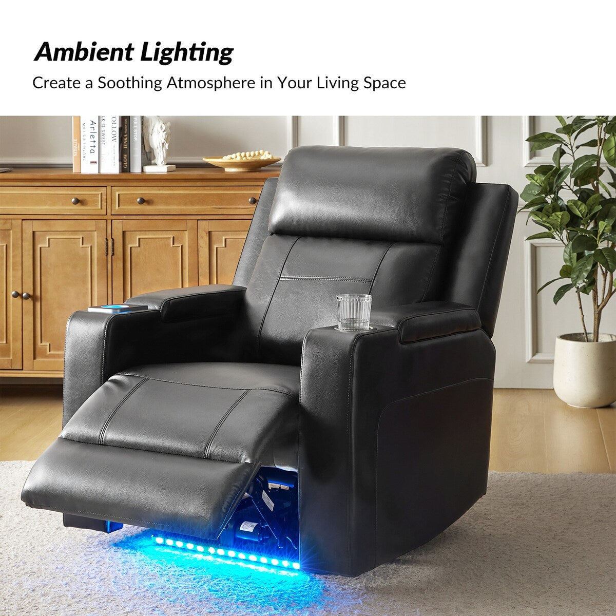 Poltrona reclinabile elettrica Marion Classic 35,5 Wide con portabicchieri di HULALA HOME