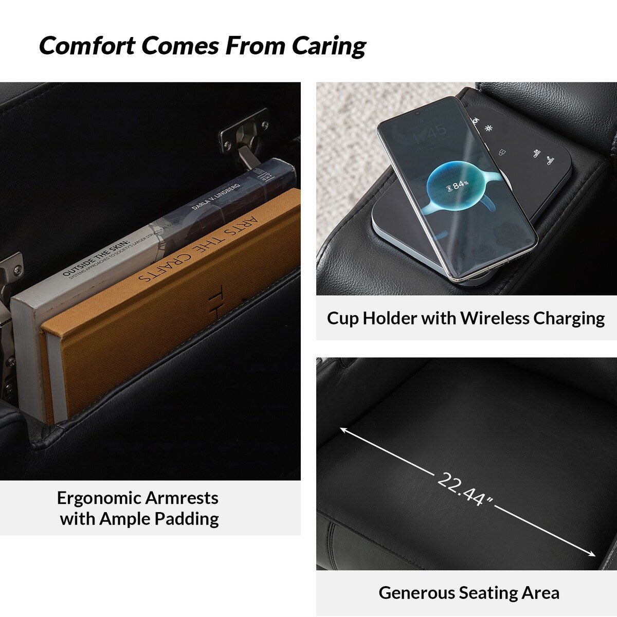 Poltrona reclinabile elettrica Marion Classic 35,5 Wide con portabicchieri di HULALA HOME