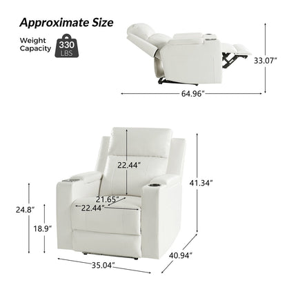 Poltrona reclinabile elettrica Marion Classic 35,5 Wide con portabicchieri di HULALA HOME