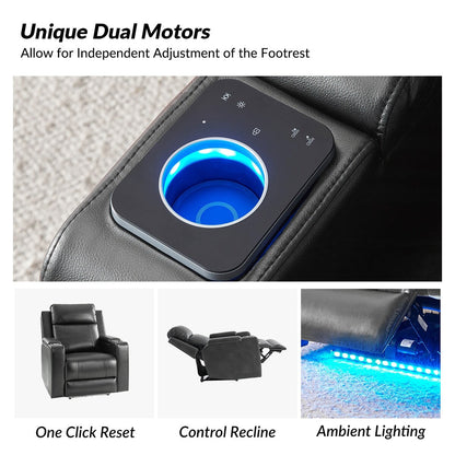 Poltrona reclinabile elettrica Marion Classic 35,5 Wide con portabicchieri di HULALA HOME