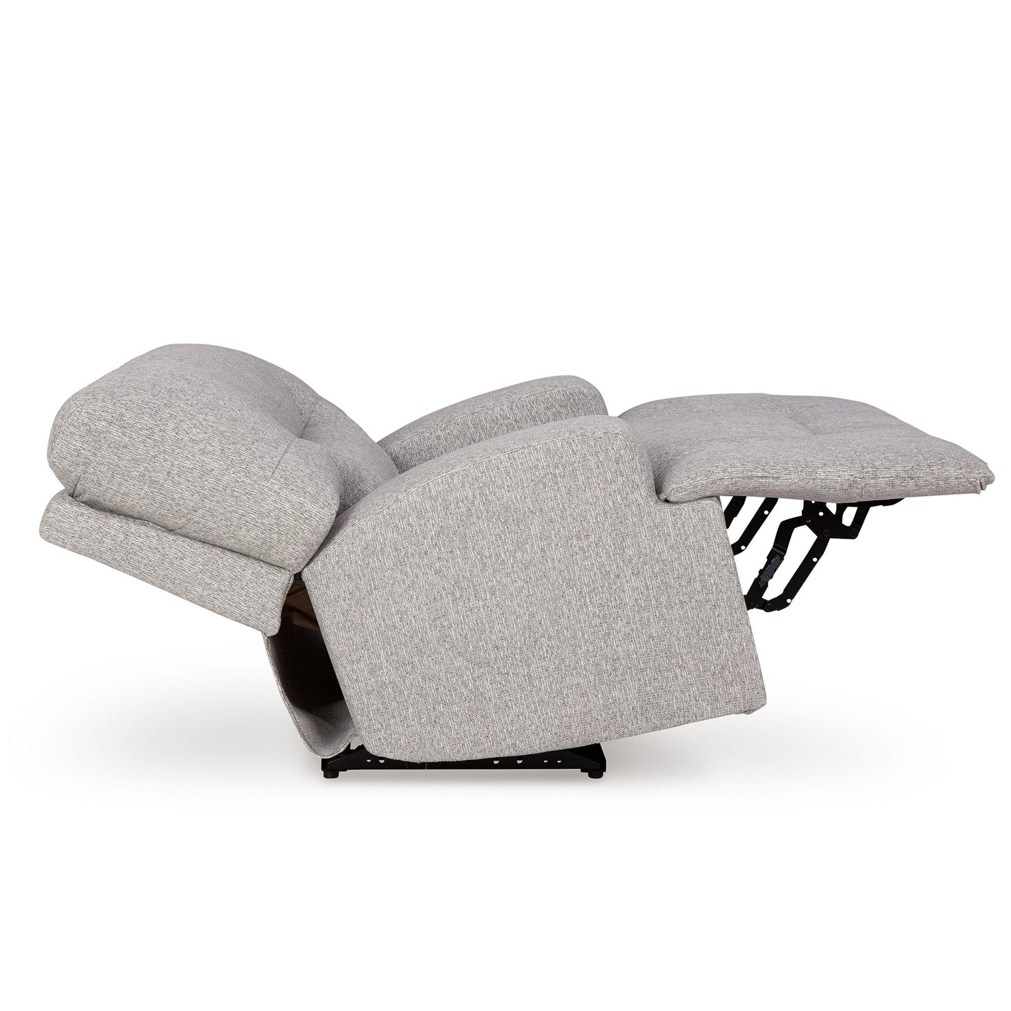 Poltrona reclinabile elettrica Marissa Wide Seat, in poliestere grigio, morbida imbottitura