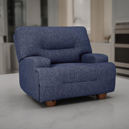 Poltrona reclinabile elettrica Marissa Wide Seat, in morbido poliestere blu navy
