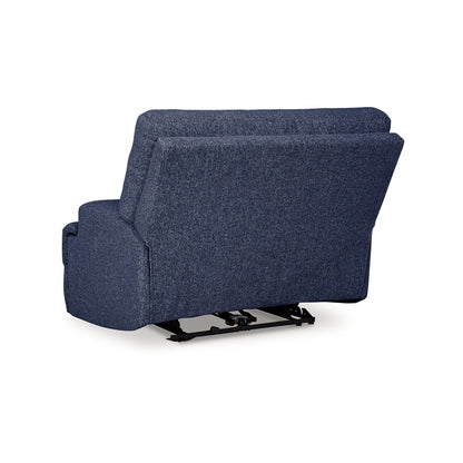 Poltrona reclinabile elettrica Marissa Wide Seat, in morbido poliestere blu navy