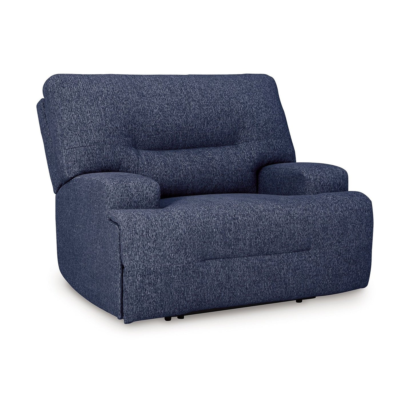Poltrona reclinabile elettrica Marissa Wide Seat, in morbido poliestere blu navy