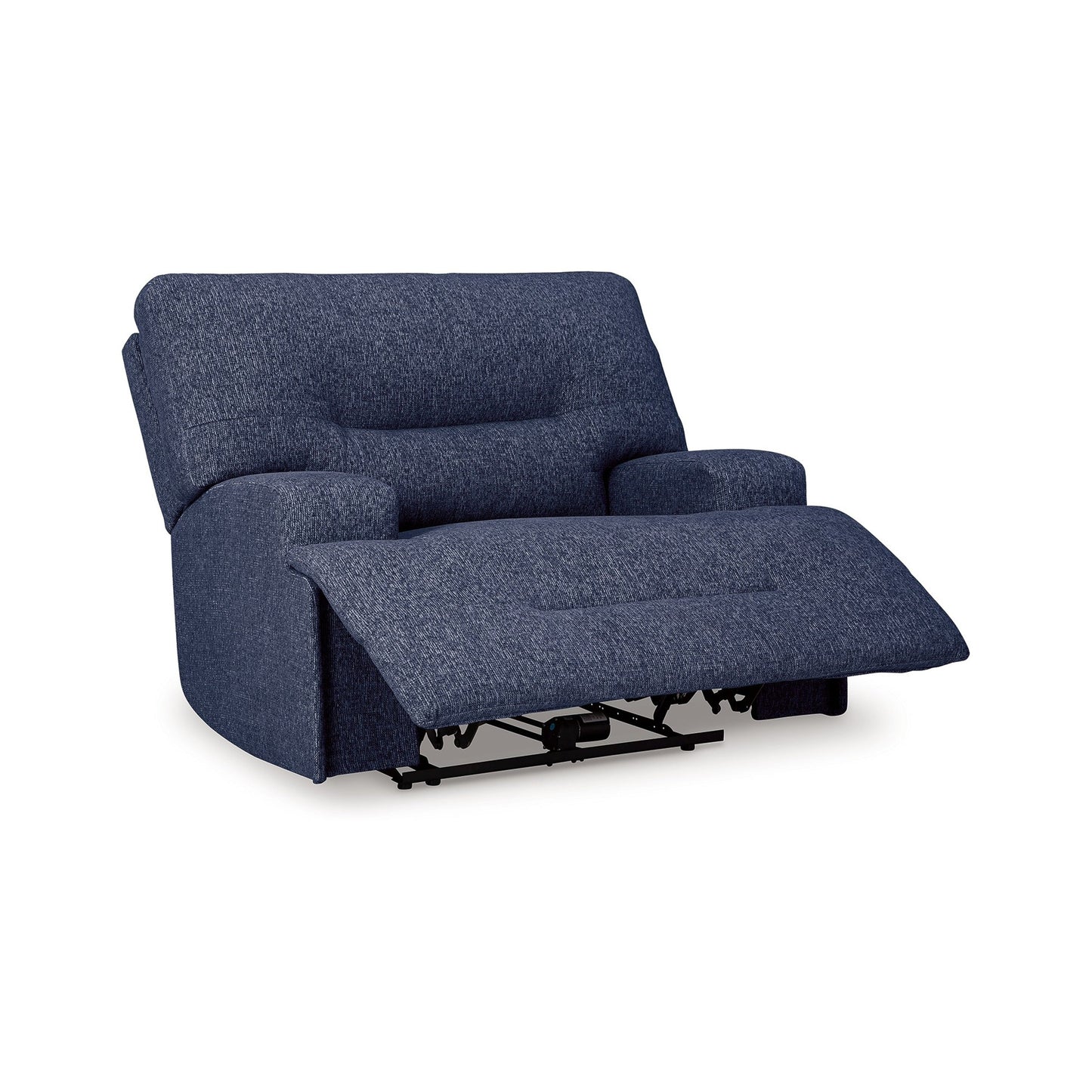 Poltrona reclinabile elettrica Marissa Wide Seat, in morbido poliestere blu navy