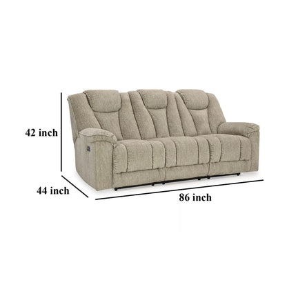 Divano reclinabile Marsh Power, poggiatesta regolabile, LED, beige, 86 pollici