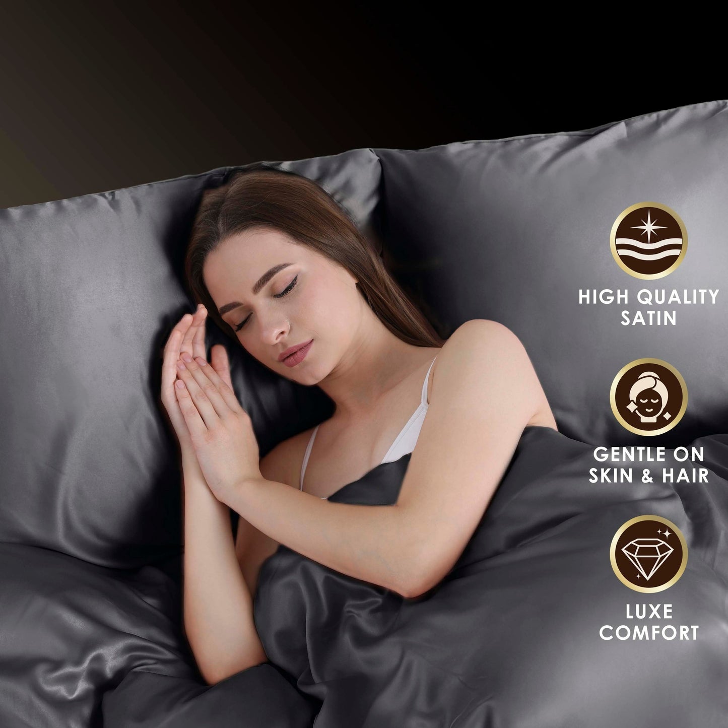 Set di lenzuola Martex Elegance Satin Silk, morbide e traspiranti, per capelli e pelle