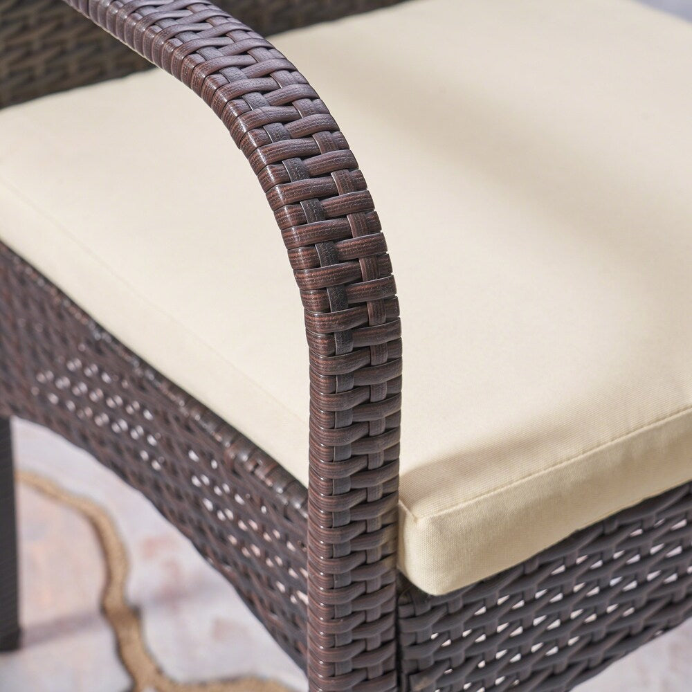 Set da pranzo da esterno Mason da 7 pezzi in legno di acacia e vimini di Christopher Knight Home