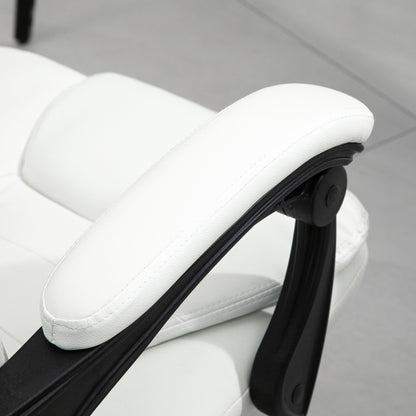 Poltrona da ufficio massaggiante con 7 motori vibranti, reclinazione di 155°, poggiapiedi e pelle PU