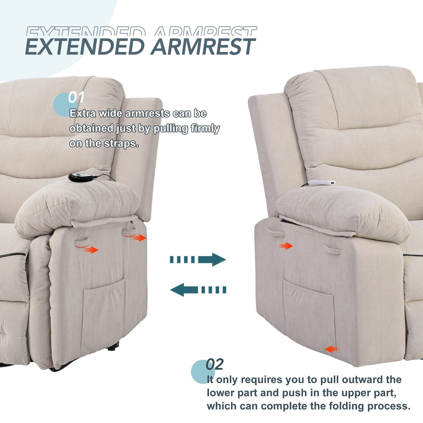 Poltrona reclinabile massaggiante per anziani: sollevamento elettrico, massaggio regolabile, funzioni di riscaldamento, reclinazione in infinite posizioni e tasca laterale