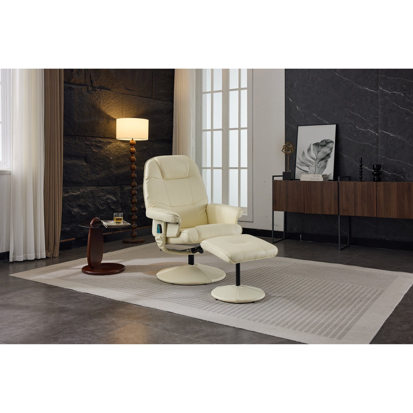 Poltrona reclinabile massaggiante con poggiapiedi
