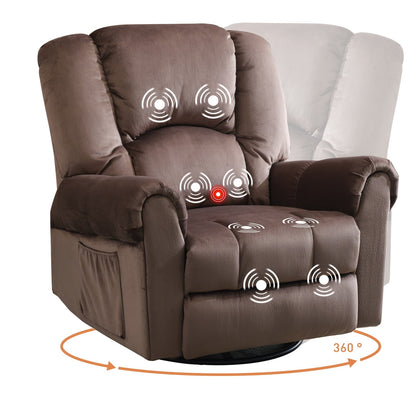 Poltrona reclinabile girevole a dondolo con massaggio e calore e tasche laterali