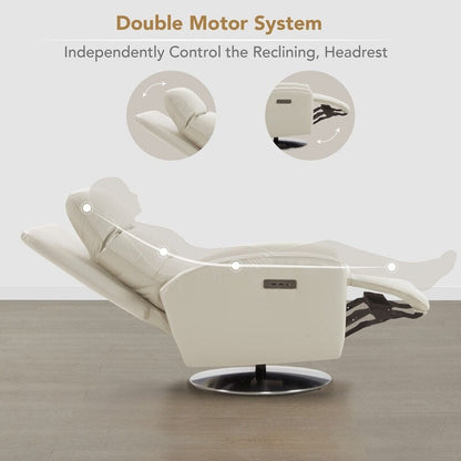 Poltrona reclinabile girevole a doppio motore Mateo