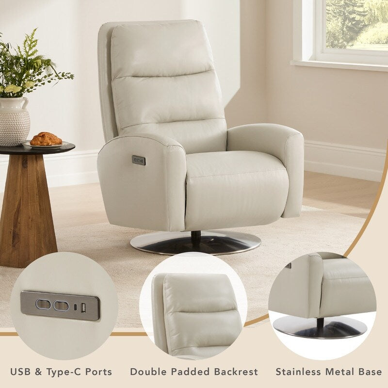 Poltrona reclinabile girevole a doppio motore Mateo