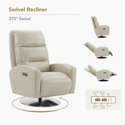 Poltrona reclinabile girevole a doppio motore Mateo