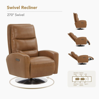 Poltrona reclinabile girevole a doppio motore Mateo